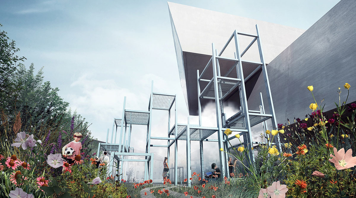 MAXXI Temporary School: Three large-scale sets erasing the boundaries between natural and artificial