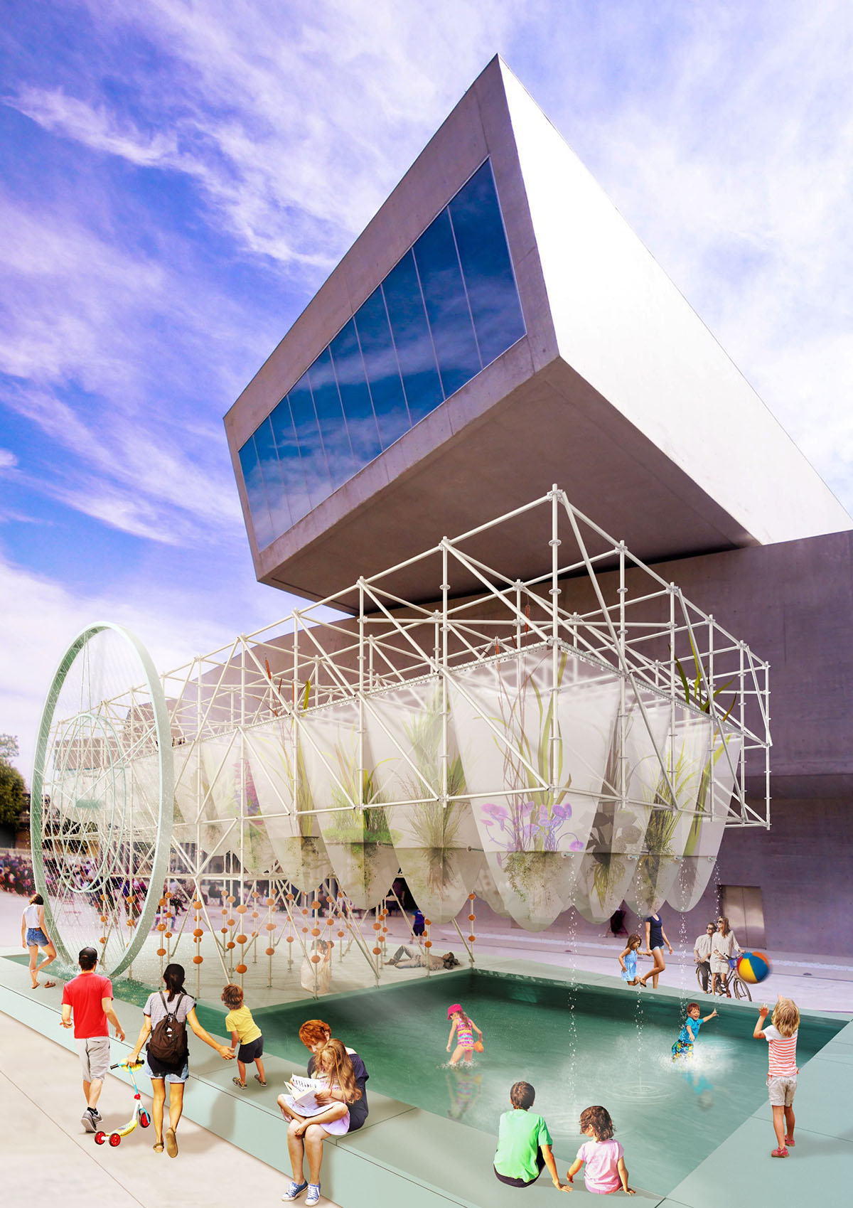 MAXXI Temporary School: Three large-scale sets erasing the boundaries between natural and artificial