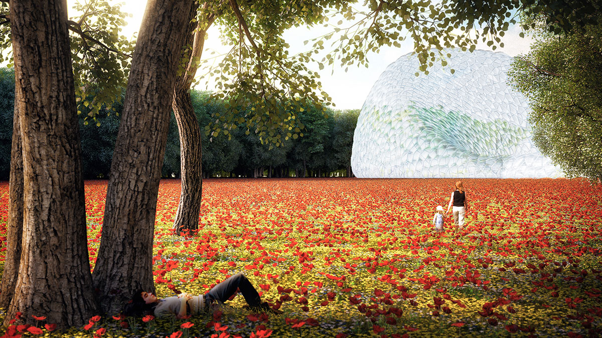 Mecanoo reveals porous bubble-shaped experimental garden for sustainable society in Netherlands