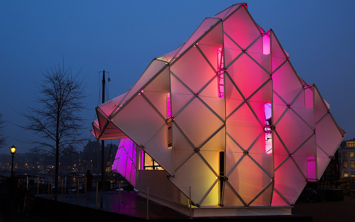 UNStudio and MDT-tex complete biomimetic eye-beacon pavilion for Amsterdam Light Festival