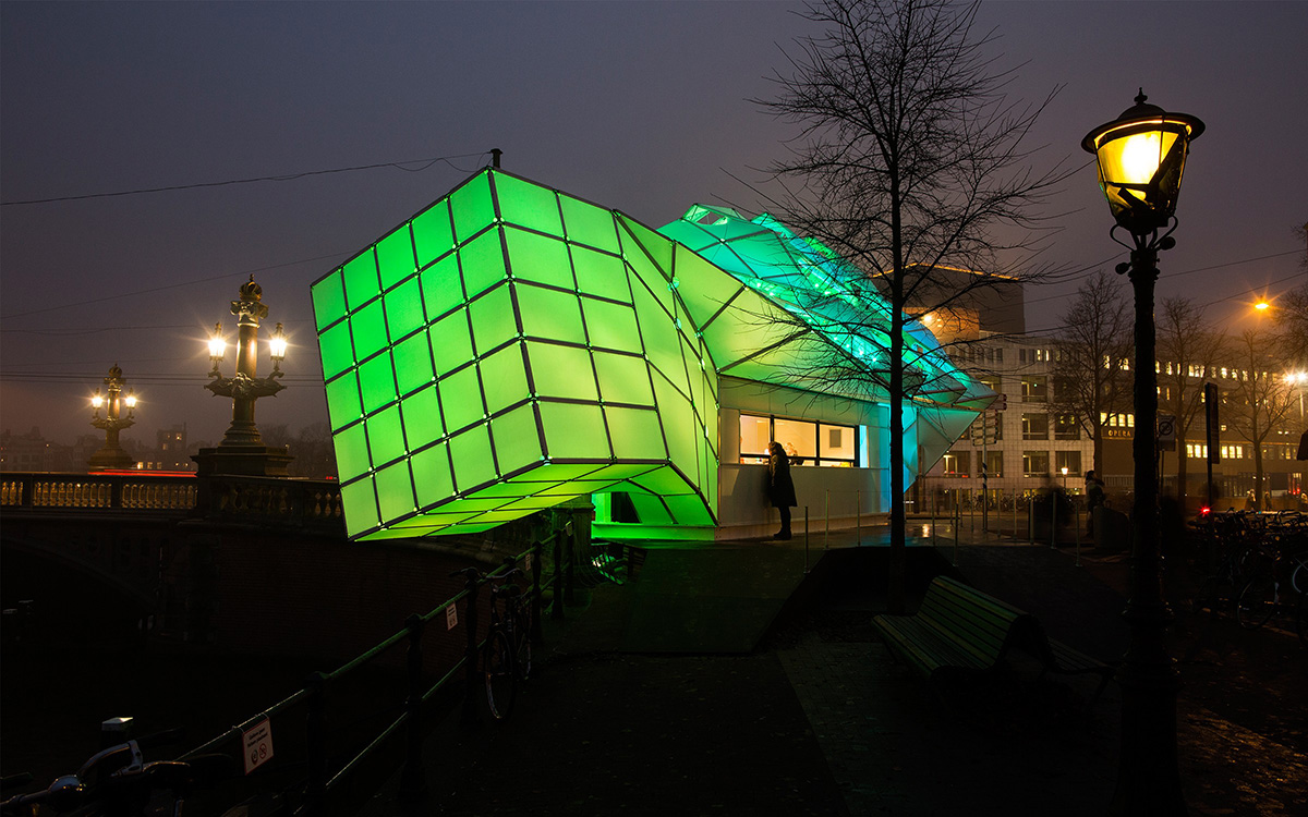 UNStudio and MDT-tex complete biomimetic eye-beacon pavilion for Amsterdam Light Festival