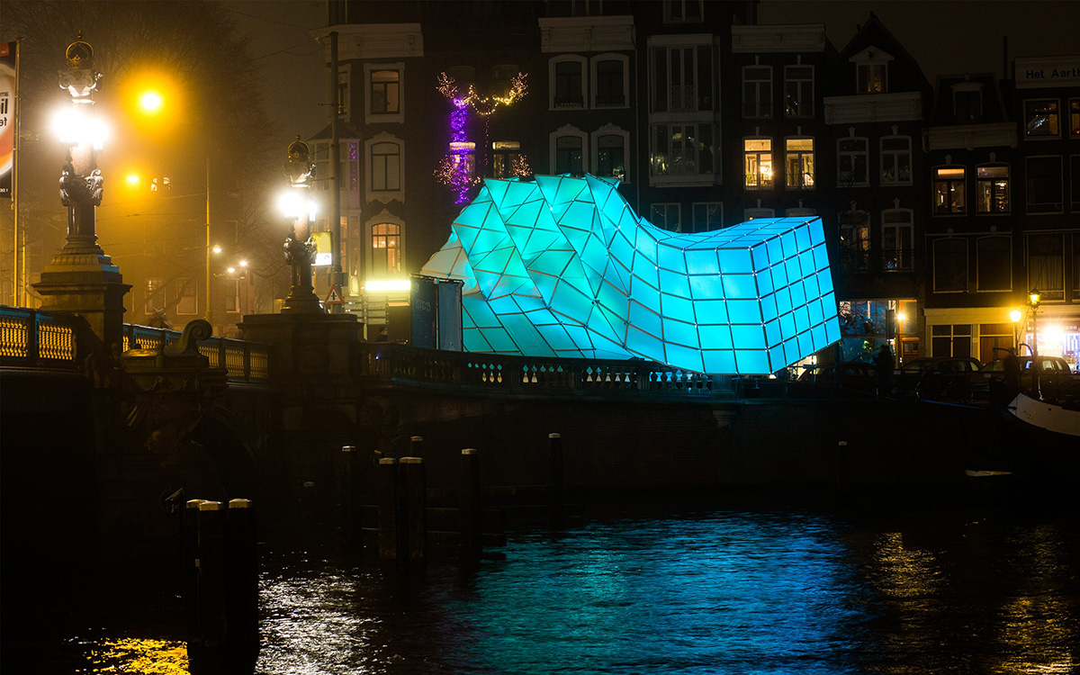 UNStudio and MDT-tex complete biomimetic eye-beacon pavilion for Amsterdam Light Festival