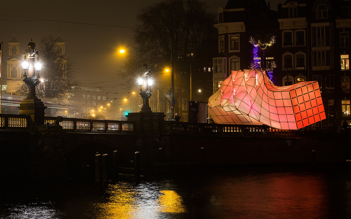 UNStudio and MDT-tex complete biomimetic eye-beacon pavilion for Amsterdam Light Festival