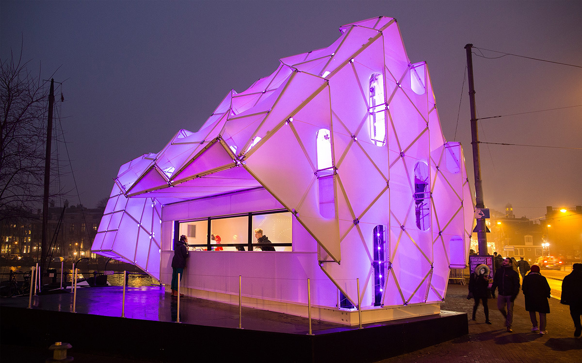 UNStudio and MDT-tex complete biomimetic eye-beacon pavilion for Amsterdam Light Festival