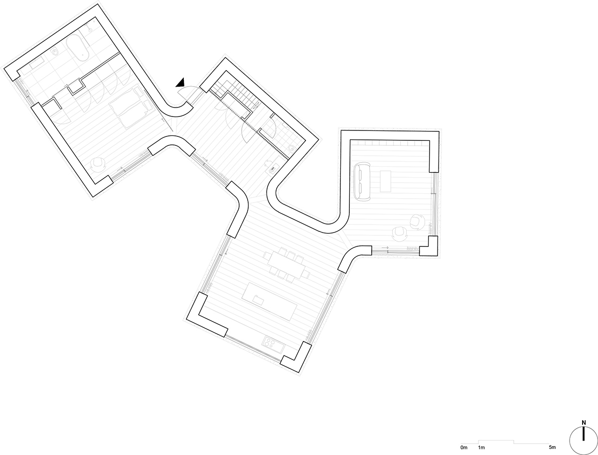 ADEPT completes soft-edged private villa with floating transitions in the interior