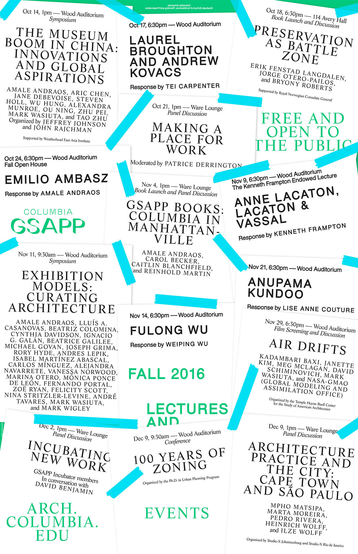 Columbia GSAPP Announced Fall’16 Lectures&Events