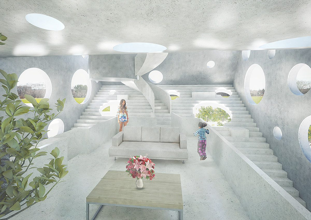 A sky-high rooftop pool, stepping-stone pathways, circular windows, now designed for MVRDV’s Y House