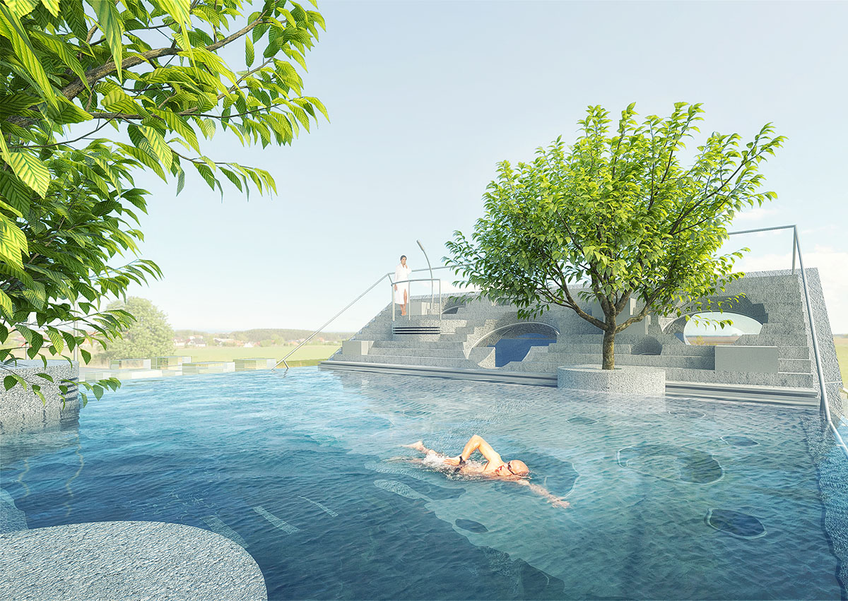 A sky-high rooftop pool, stepping-stone pathways, circular windows, now designed for MVRDV’s Y House