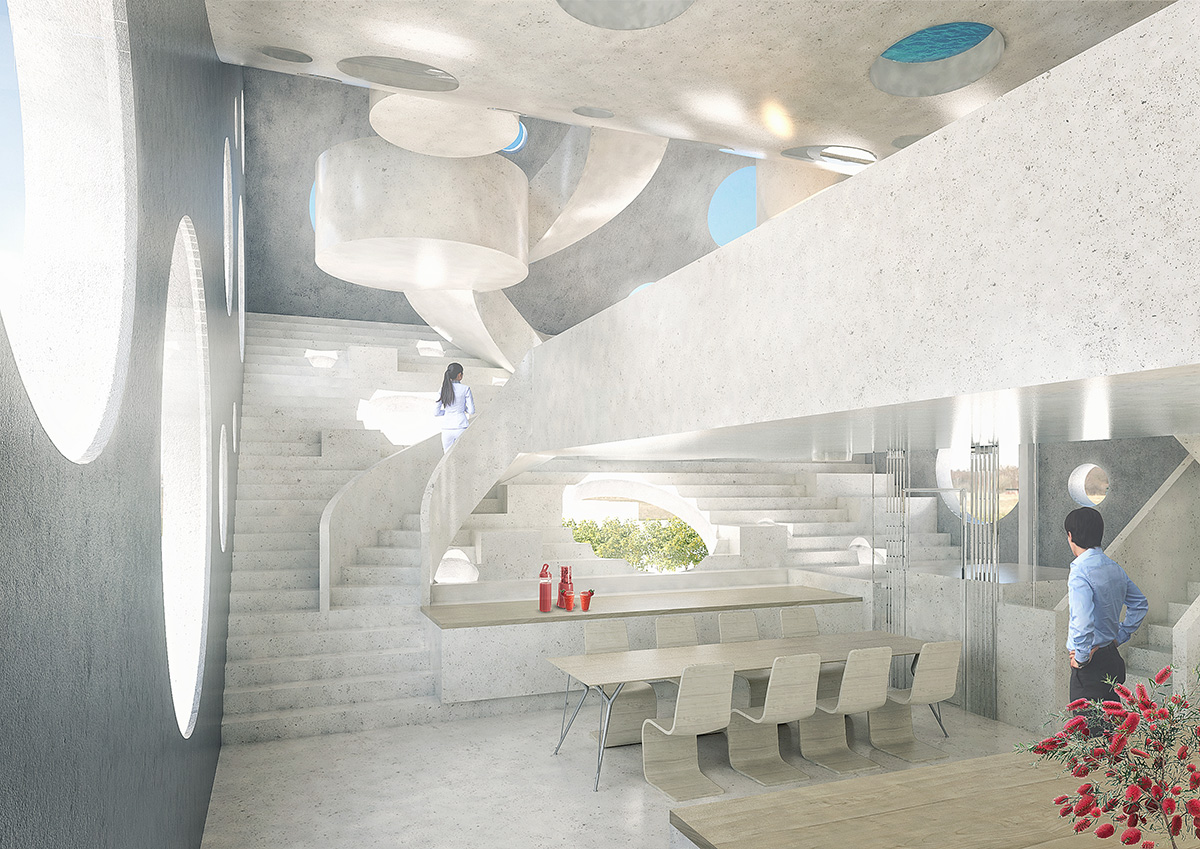 A sky-high rooftop pool, stepping-stone pathways, circular windows, now designed for MVRDV’s Y House