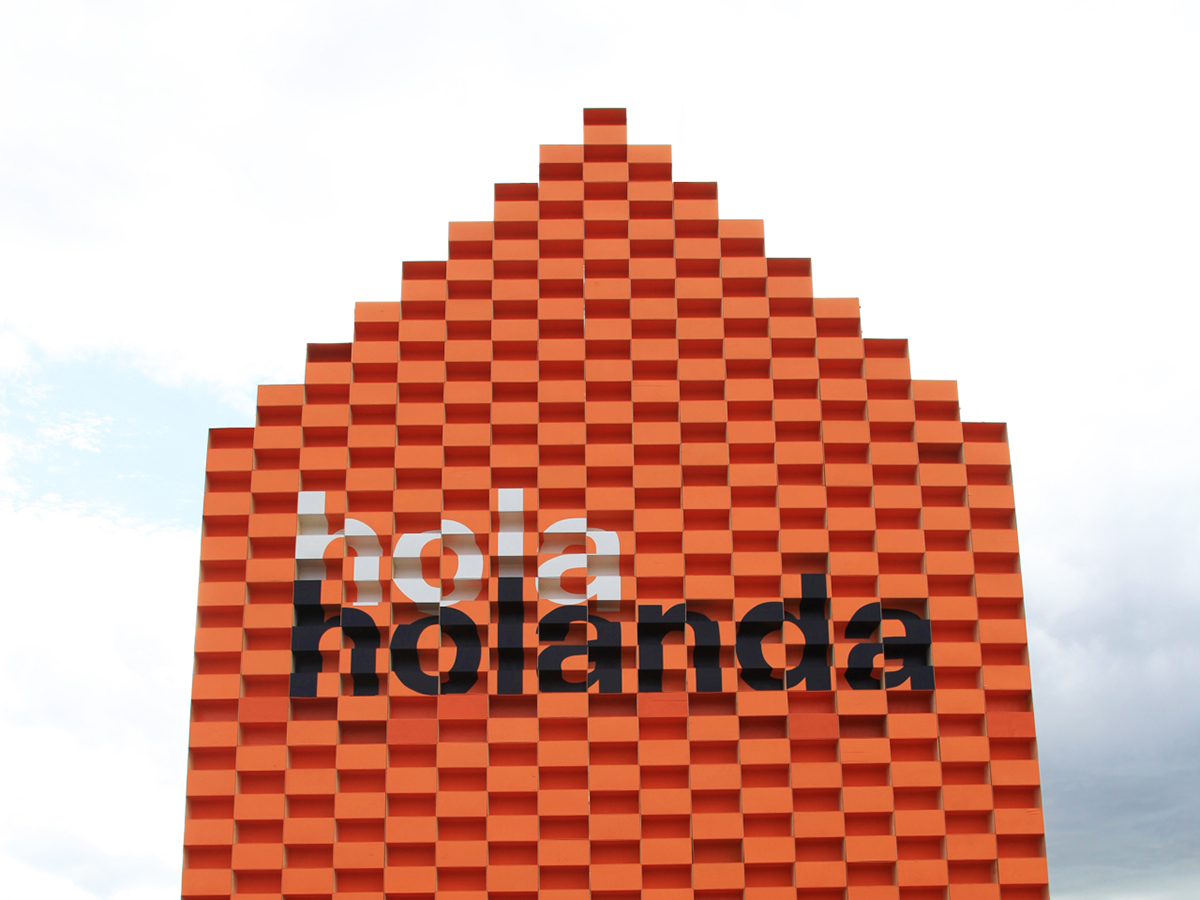 MVRDV design Netherlands Pavilion at Bogotá Book Fair, made up of reuse materials