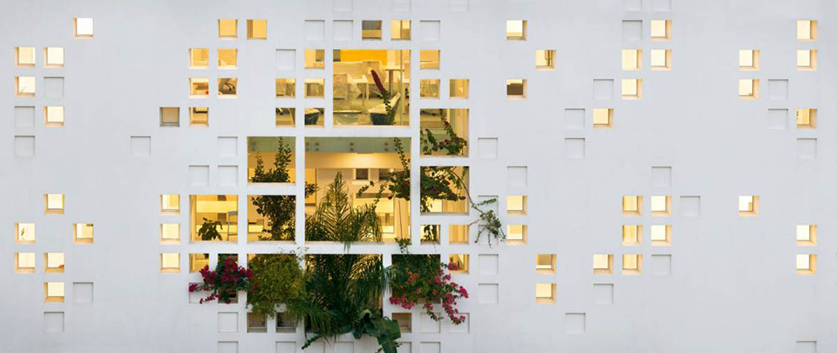 Jean Nouvel’s ’White Walls’ is a vertical landscape tower dominated by pixelated facade in Cyprus