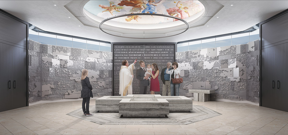 Philip Johnson’s ’all-glass church’ reborns with 10,000 panes of mirrored glass by Johnson Fain