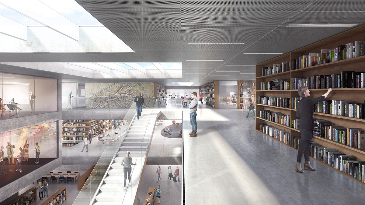 KAAN Architecten designs Library and Academy of Performative Arts in Belgium