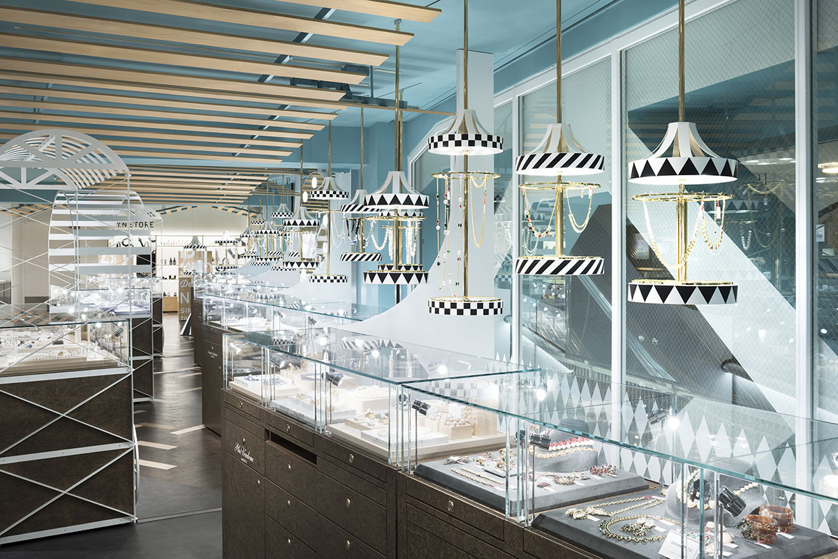 Nendo designed women’s fashion floor of Seibu Shibuya department store with zigzag patterns