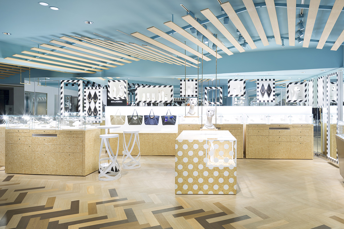 Nendo designed women’s fashion floor of Seibu Shibuya department store with zigzag patterns