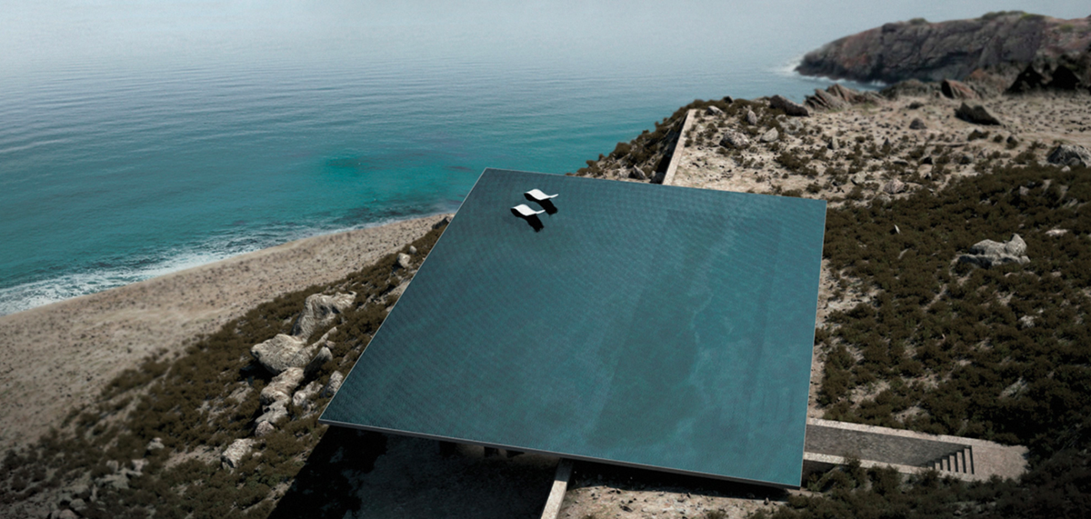 Mirage House disappears with a flat roof on the hills of Greece by Kois Associated Architects