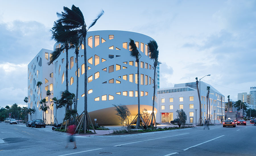 OMA&rsquo;s cylindrical Faena District revives Miami Beach with white cast concrete and carved facade