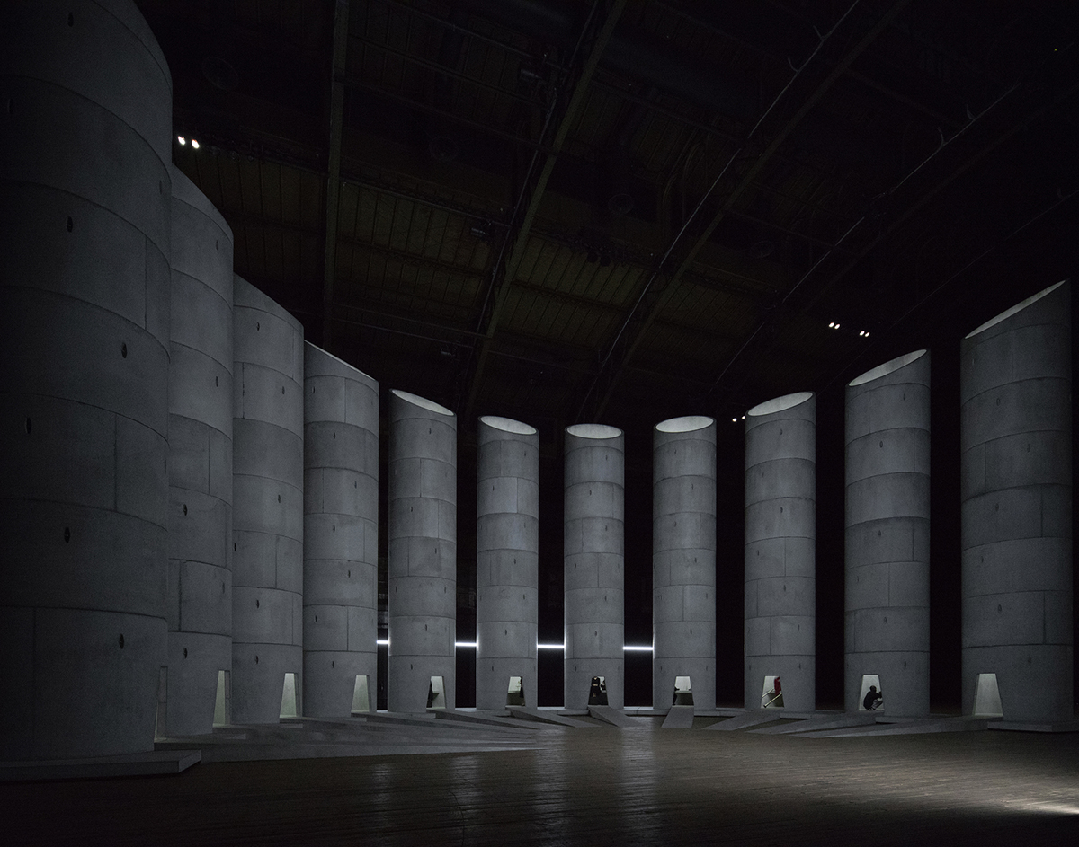 OMA+Taryn Simon erect 11 mega sonically-motivated wells for the mourners rituals in New York