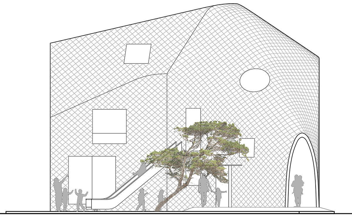 A two-story Japanese house transformed into an amorphous Kindergarten by MAD Architects