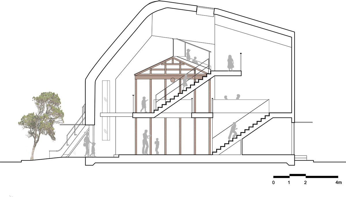 A two-story Japanese house transformed into an amorphous Kindergarten by MAD Architects
