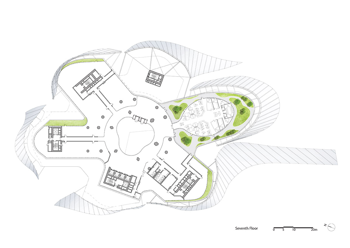 MAD proposes a flower-like building dressed with soft skin for Xinhee Design Center in China