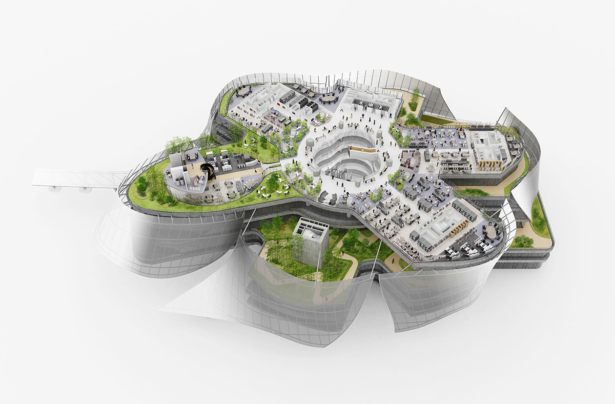 MAD proposes a flower-like building dressed with soft skin for Xinhee Design Center in China