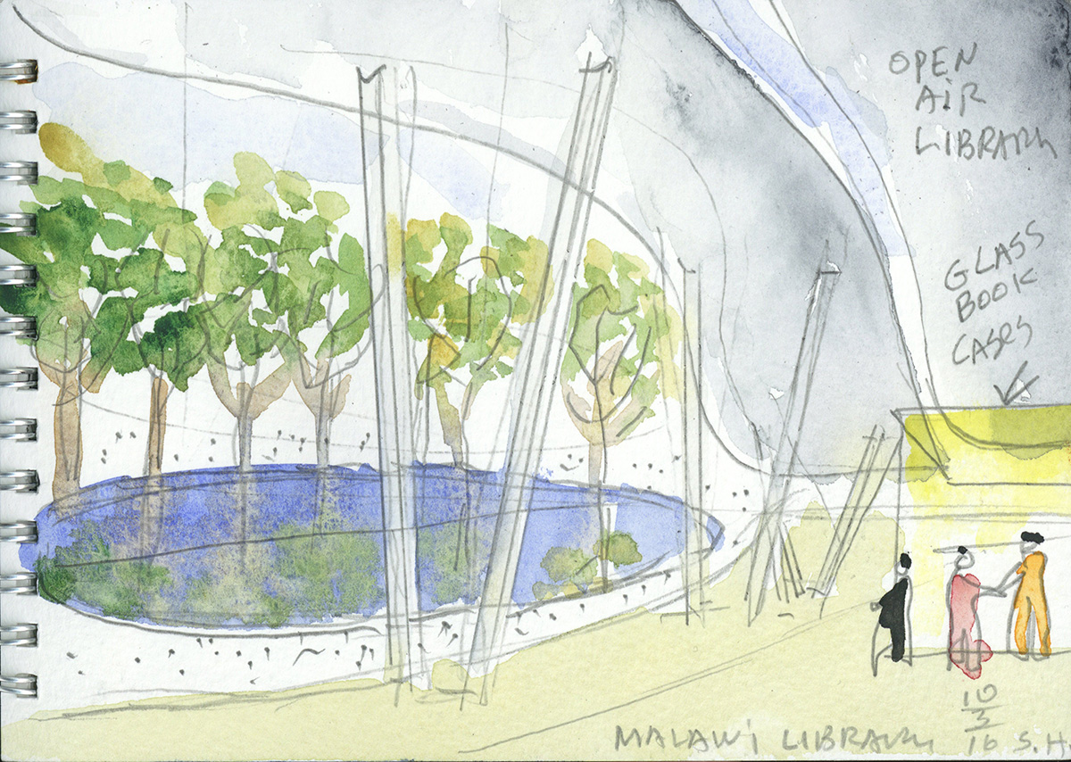 Steven Holl Architects’ rippled-roof library approved for Malawi, Africa
