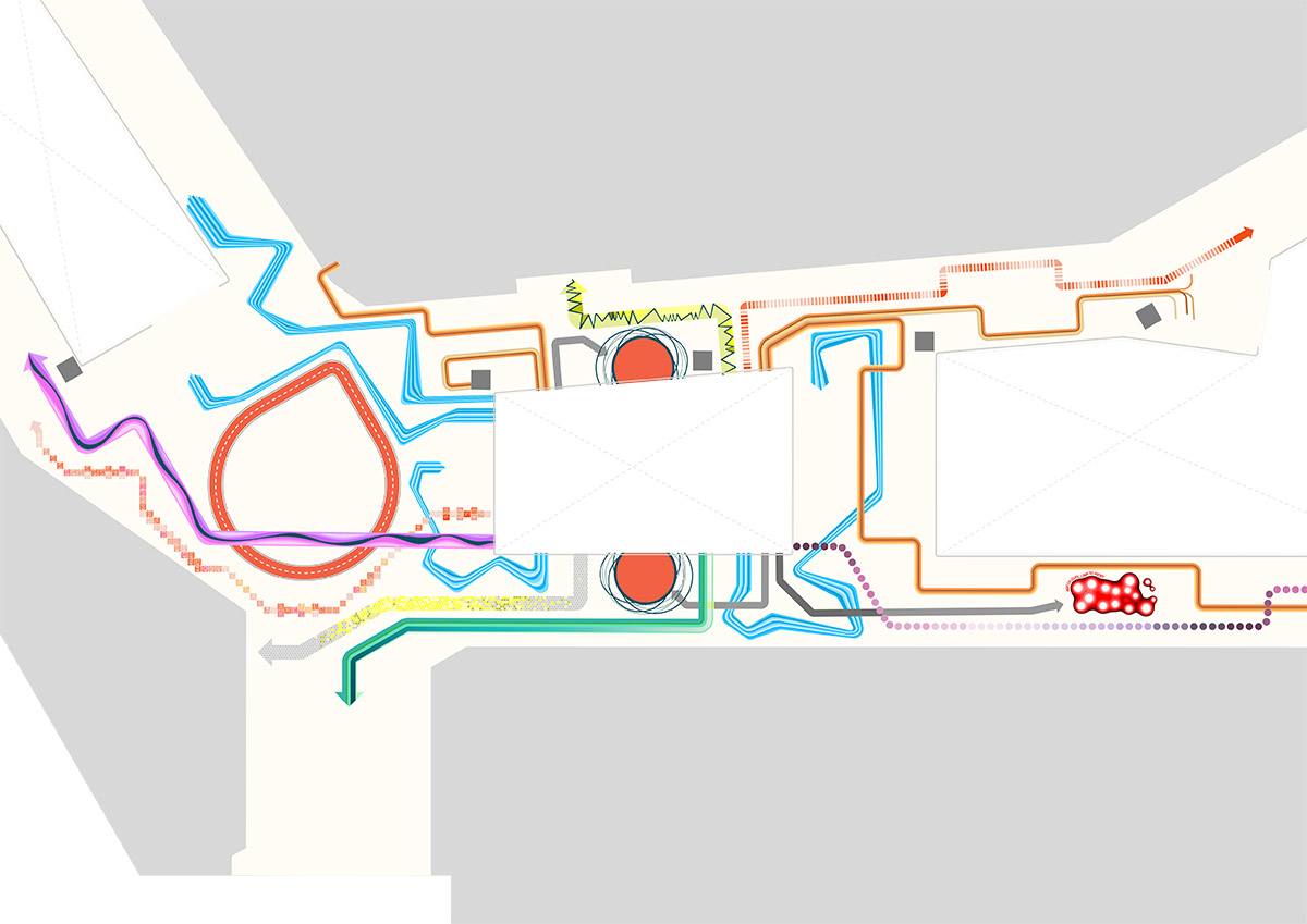 100architects revived Shanghai’s shopping mall with coloured stripes and splash of vivid colour path