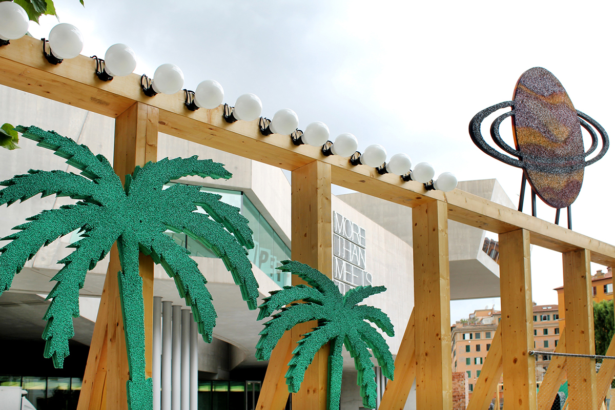 MAXXI Temporary School: Three large-scale sets erasing the boundaries between natural and artificial