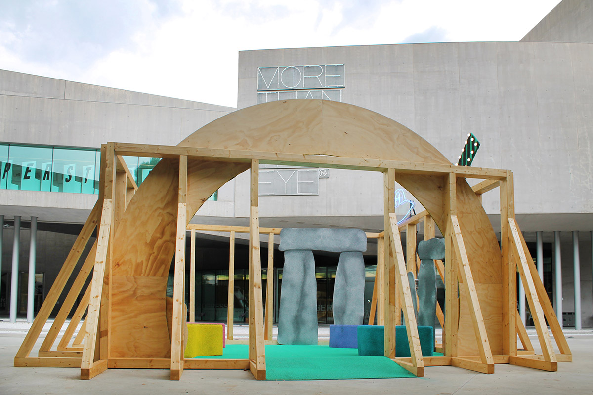 MAXXI Temporary School: Three large-scale sets erasing the boundaries between natural and artificial
