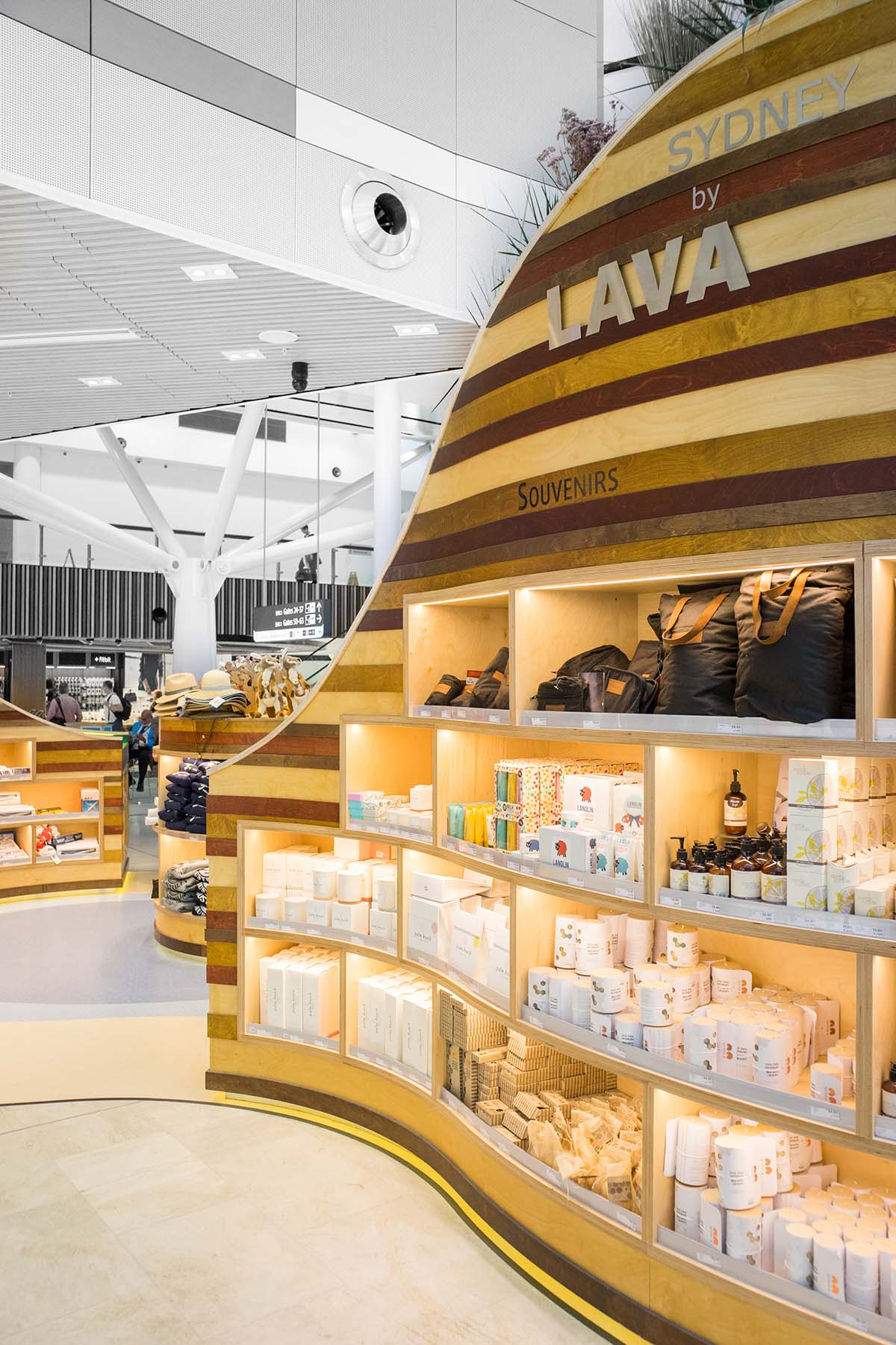 LAVA’s new regional duty free section at Sydney Airport inspired by the sandstone rock formations