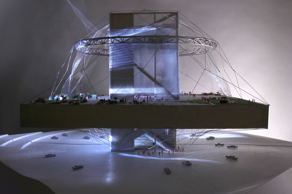 OMA puts forward its proposal for the Lucas Cultural Arts Museum, a diamond-looking ETFE membrane