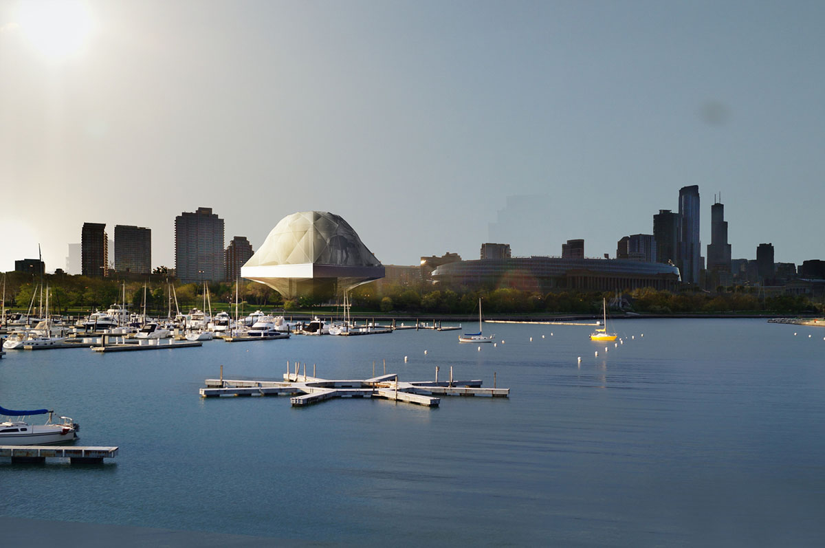 OMA puts forward its proposal for the Lucas Cultural Arts Museum, a diamond-looking ETFE membrane