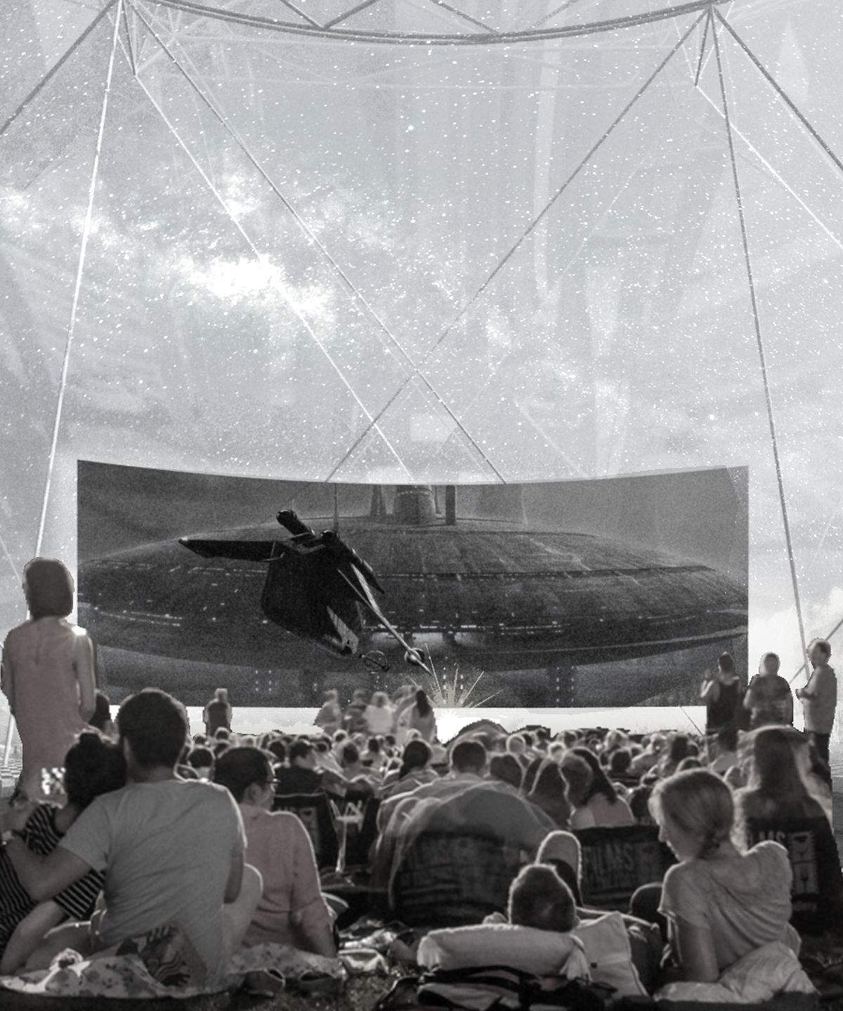 OMA puts forward its proposal for the Lucas Cultural Arts Museum, a diamond-looking ETFE membrane