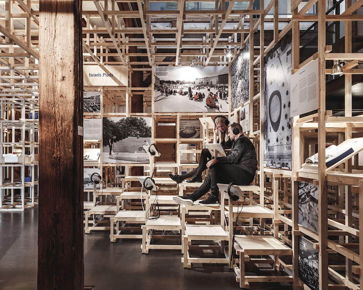 COBE presents its new exhibition and book in a giant scaffold at Danish Architecture Center