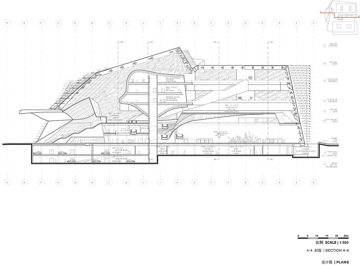 A silvery shining monolithic museum-MOCAPE by Coop Himmelb(l)au opened in Shenzhen