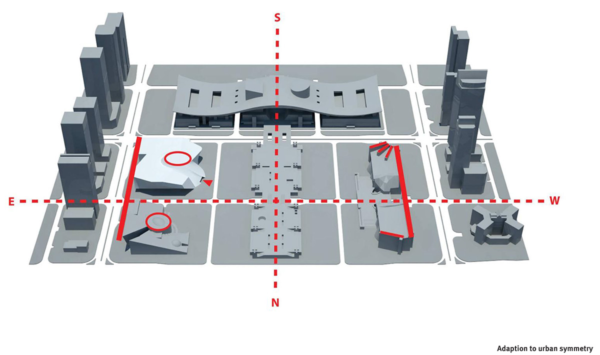 A silvery shining monolithic museum-MOCAPE by Coop Himmelb(l)au opened in Shenzhen