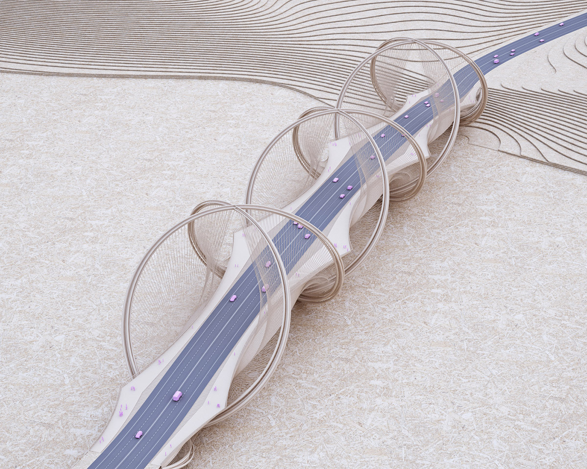 Penda designs mountainous bridge made up of double-helix rings for Olympic Winter Games 2022