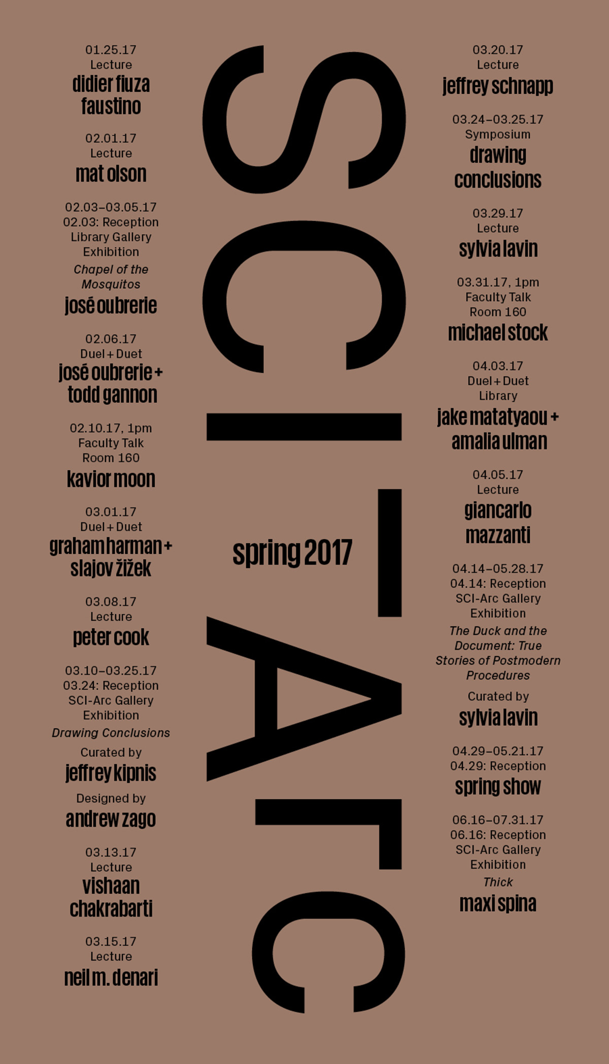 SCI-Arc announced Spring 2017 Public Lectures and Exhibitions