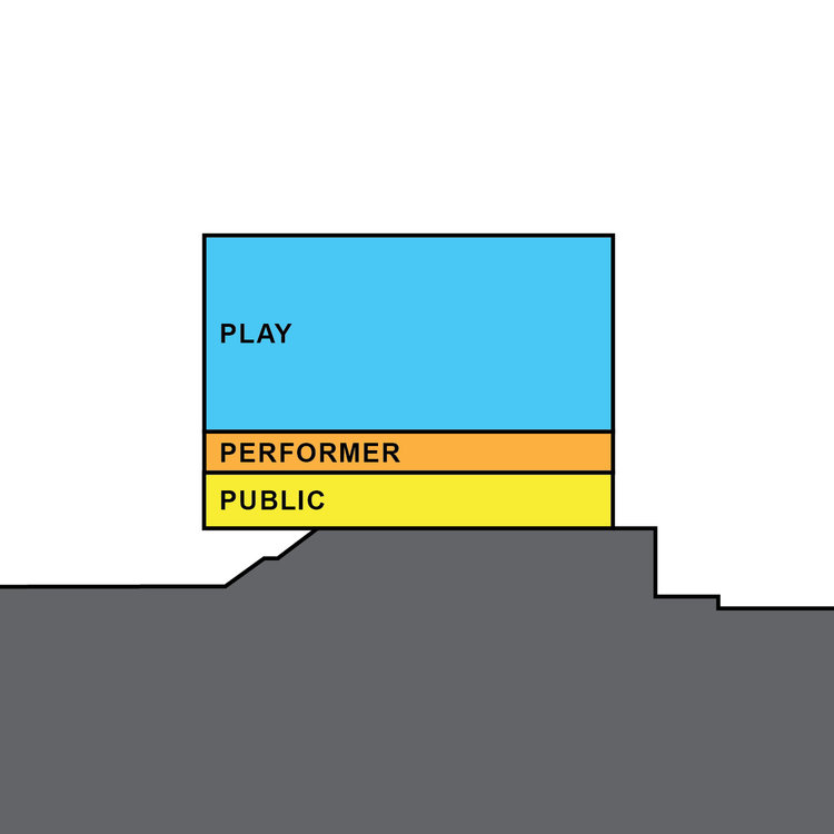 New design shows a veined-marble cutting box for Perelman Performing Arts Center released by REX