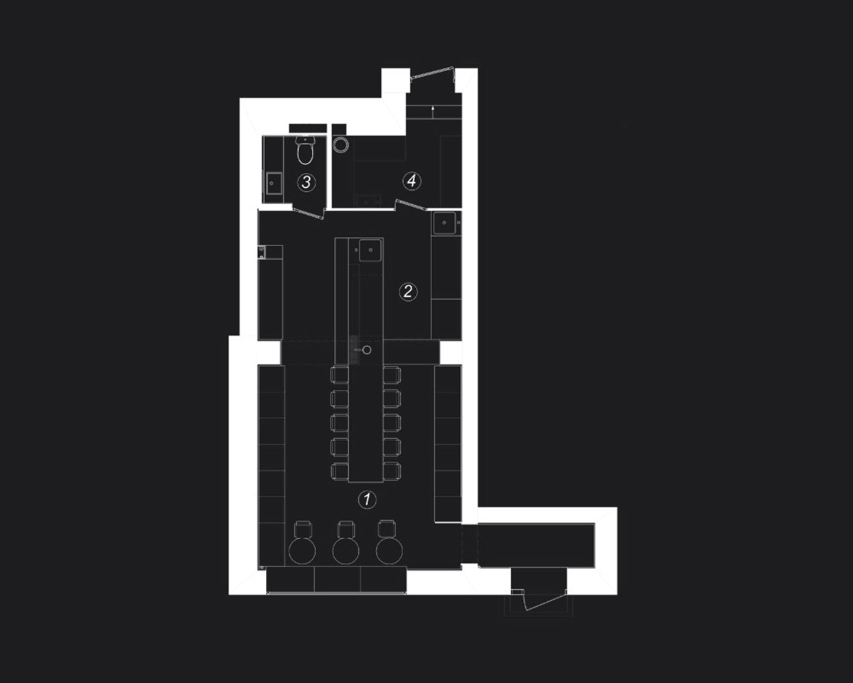 YOD Design Studio hangs thousands of wooden sticks from the ceiling of Burger Joint in Ukraine