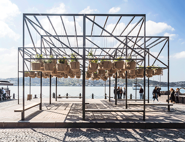 SO? designed a suspended public garden in Istanbul’s Ortakoy Square