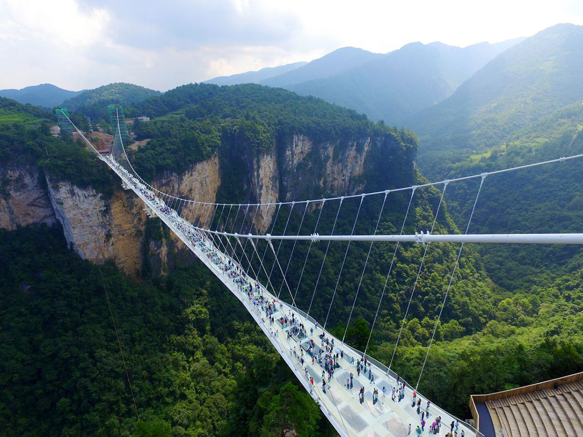 New images released for the world’s highest and longest glass-bottom bridge in China