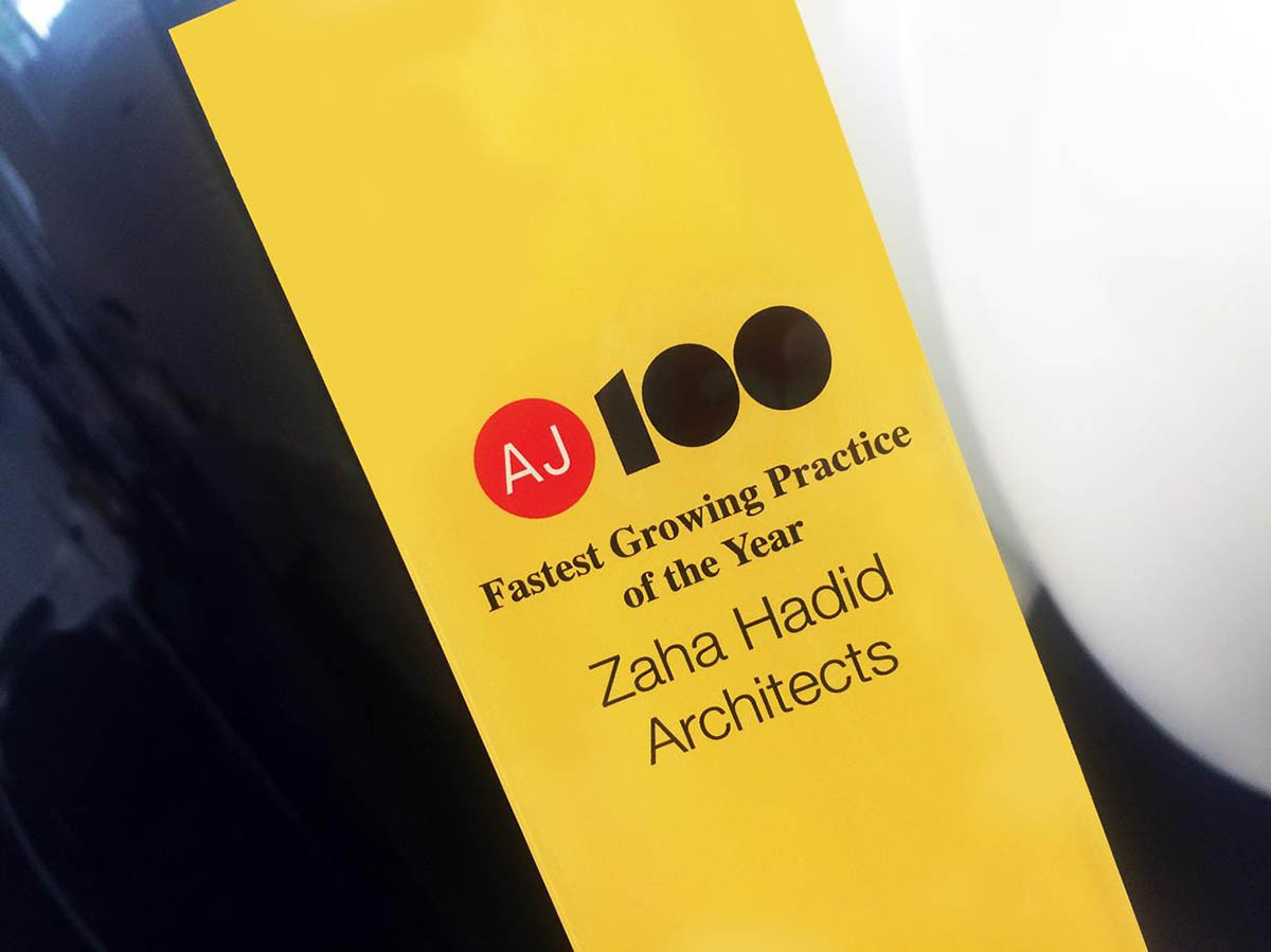 Zaha Hadid Architects named ‘Fastest Growing Practice’ in this year’s AJ100