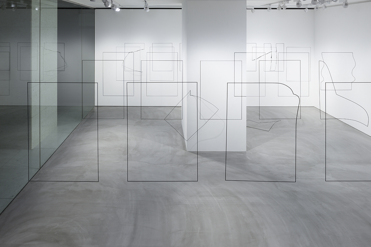 Nendo’s 3D-printed sketchy objects create pure outlines of a paper exhibited at Creation Gallery