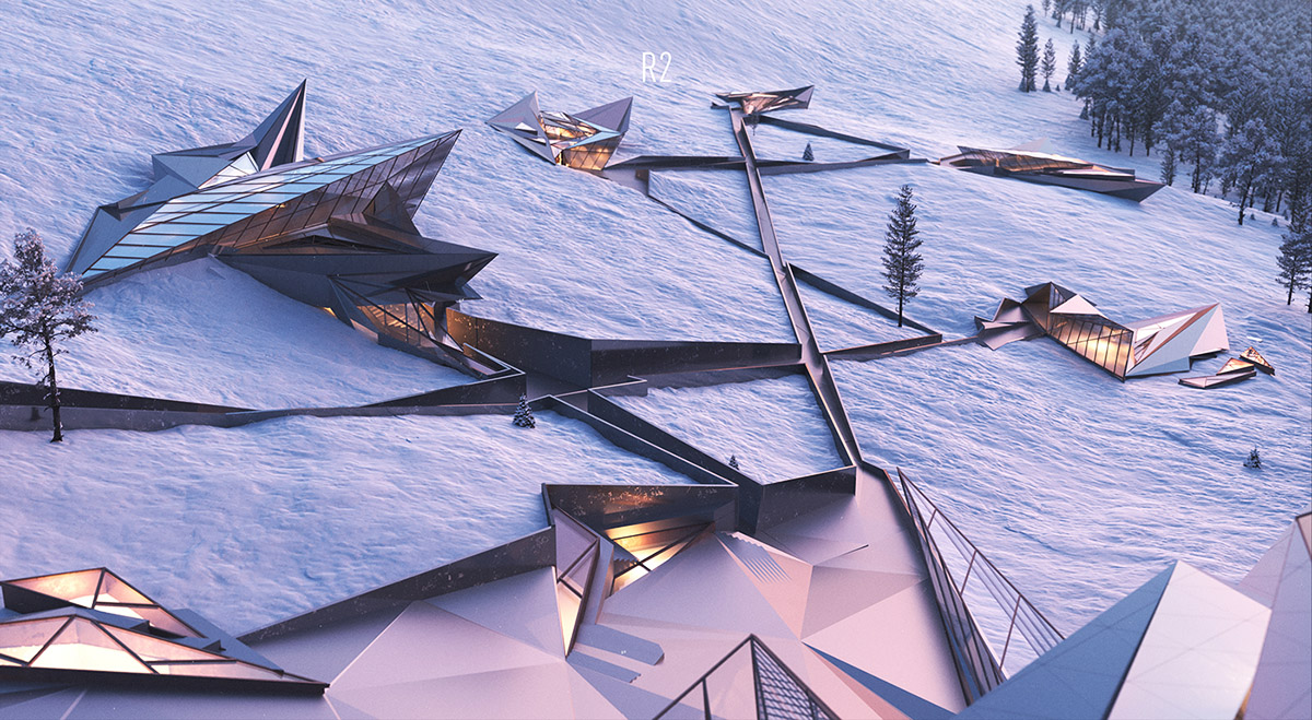 A group of architects envision weathering architecture derived from Manpupuner rock formations