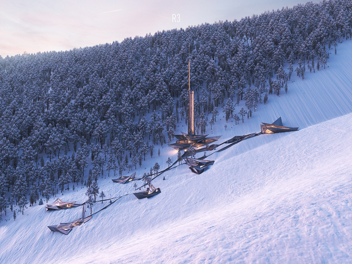 A group of architects envision weathering architecture derived from Manpupuner rock formations