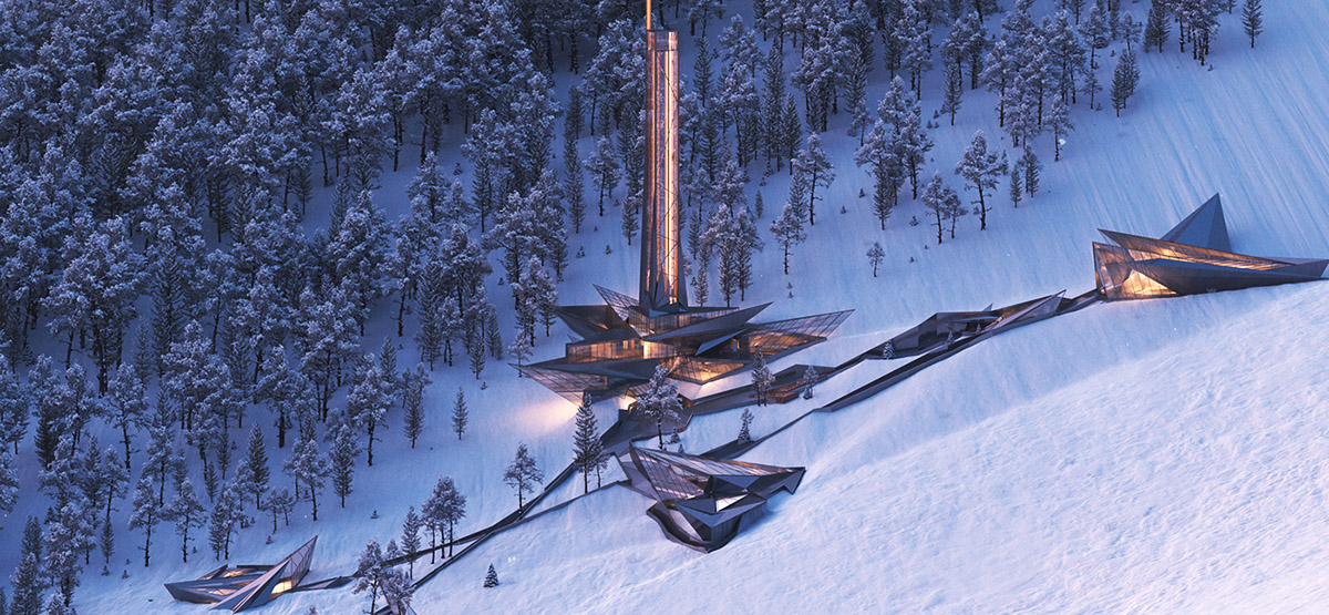 A group of architects envision weathering architecture derived from Manpupuner rock formations