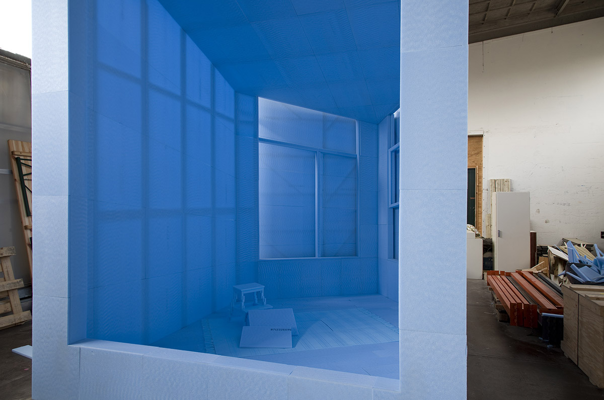 Architect&rsquo;s &lsquo;Utopia&rsquo; reimagined through their collections in a giant blue box by Studio Makkink & Bey