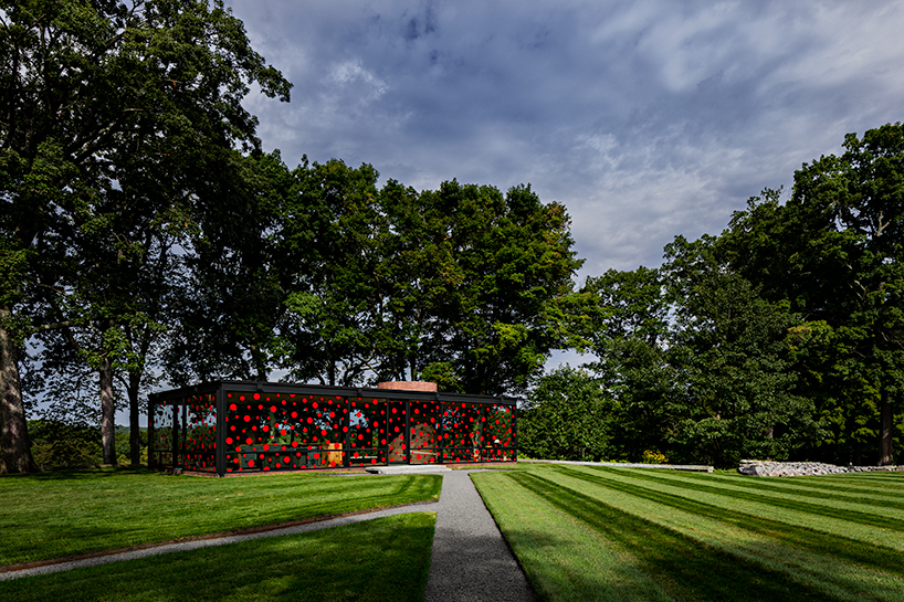 Yayoi Kusama fills Philip Johnson’s Glass House with red polka dots